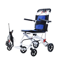Fauteuil roulant manuel pliable en alliage d'aluminium, 8 pouces, léger et portable pour personnes âgées, avec frein en U - Product Image 2