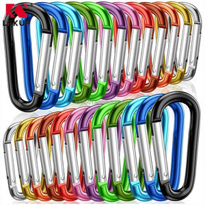 LEKUP Ensemble de mousquetons à ressort en aluminium de 2 pouces avec anneau en D pour le camping en plein air avec crochets à verrouillage - Product Image 1