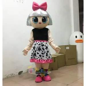 Populaire géant LoL fille poupée mascotte personnalisé film personnage dessin animé mascotte Costume pour fête pour adultes PartyChristmas