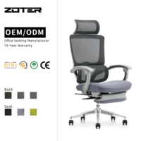 Chaise de bureau moderne de luxe en maille, design léger et réglable, soutien lombaire ergonomique, chaise de bureau pivotante avec repose-pieds