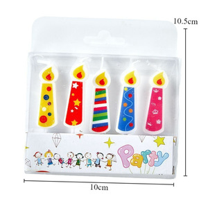 Paquete de 5 Velas de Cumpleaños con Llama Creativa, Cilíndricas de Cera Mixta, para Decoración de Fiestas Infantiles - Product Image 3