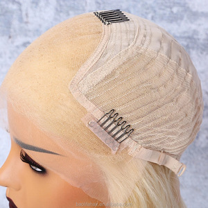 Wig rambut manusia asli HD <span class=keywords><strong>Ash</strong></span> Blonde Highlight dengan Lace Baby Hair, kepadatan 150%, rambut lurus alami Brazil, panjang 40 inci - Product Image 5