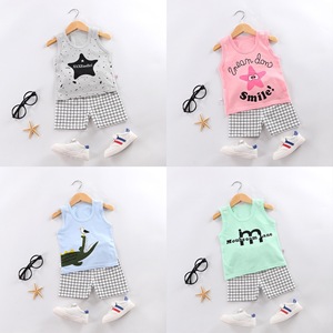 2023 Patrick Star bébé sans manches deux pièces été ensemble décontracté coton <span class=keywords><strong>gilet</strong></span> et débardeur pour garçons et filles - Product Image 2