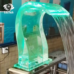 Haute Qualité Personnalisable Multi-Spécification Acrylique Couronne D'eau Pierre Jardin Cascade Lumière Conception Étang Utilisation Produit - Product Image 4