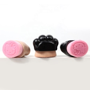 DIAS vente en gros de haute qualité mignon noir rose patte de chat liquide plat personnalisé mini pinceau de fond de teint unique - Product Image 1
