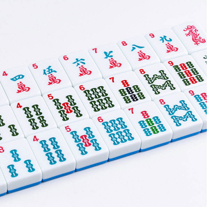 Traditional American Melamine Mahjong Set Complete Tiles Portable Game Kit for Family Party Indoor <b>Entertainment</b> - Product Image 2