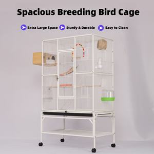 Cage à oiseaux rectangulaire en métal durable, spacieuse, pour l'élevage, en fonte, multifonctionnelle, pour perroquets, vente en gros, directement de l'usine - Product Image 2