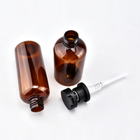 Botella de Plástico Transparente Ámbar para Champú, Loción Corporal, Gel de Ducha y Jabón de Manos, con Tapa Dosificadora Giratoria, Venta al Por Mayor