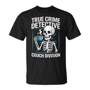 Camiseta True Crime Detective Couch Division, color negro, unisex para adultos - Product Image 1