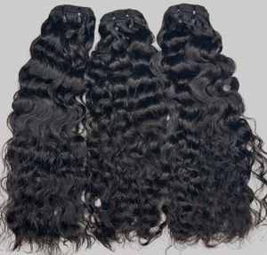 Listo para enviar Extensiones de cabello rizado natural virgen indio crudo de doble trama de alta calidad Ondas de alto grado Cabello liso - Product Image 1