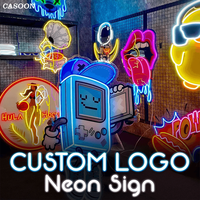 Enseignes néon LED imprimées UV direct usine, avec prise AC/DC ou transformateur, enseignes murales artistiques électroniques pour centres commerciaux, hôtels, parcs