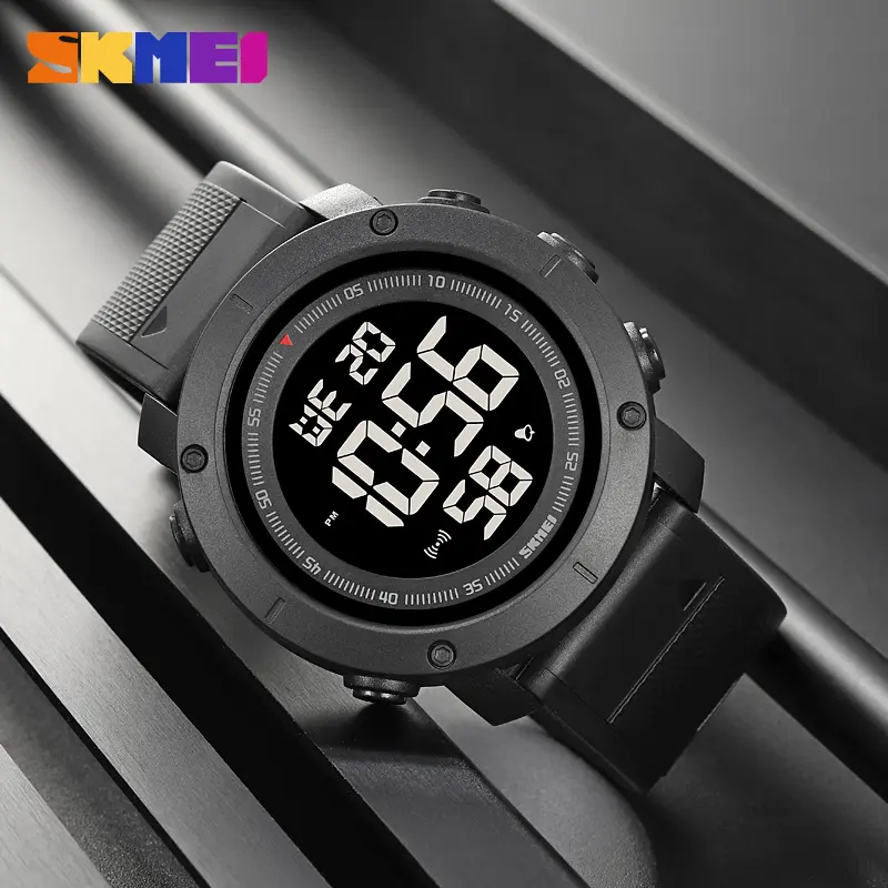 SKMEI2122人気の深セン紳士デジタル時計エクセルPUストラップ発光多機能スポーツ時計デザイン
