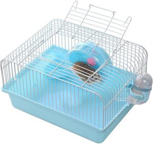 Trend Pet Hamster Cage Portable Small Nest Cage Square Metal Tray PP Plastic Wire Material Hook Loop Closure Sport <b>Running</b> Wheel - Product Image 2