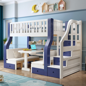 Lits superposés modernes en <span class=keywords><strong>bois</strong></span> <span class=keywords><strong>massif</strong></span> laqué pour enfants avec rangement, vente <span class=keywords><strong>junior</strong></span> - Product Image 3