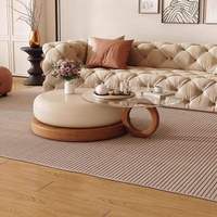 Ensemble de table basse moderne polyvalente avec plateau en verre trempé et base crème