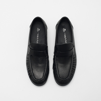 Mocassins en cuir véritable noir pour femmes, chaussures plates décontractées confortables pour un usage quotidien, chaussures élégantes pour femmes