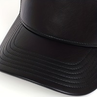 Casquette de baseball en cuir PU, style hip-hop, tendance urbaine, unisexe, style coréen, à la mode, 5 panneaux, réglable, pour adulte, printemps/automne, soie