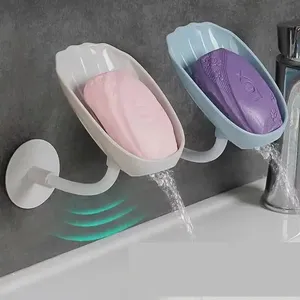 Wholesale Wall-mounted countertop dual-purpose adjustable shell drain soap dish