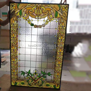 Vetro di taglio macchiato <span class=keywords><strong>Tiffany</strong></span> su misura della catena di grandi dimensioni di stile europeo per Verre temperato parete e finestra - Product Image 3