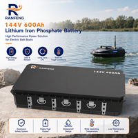 Batterie marine LiFePO4 144V 48V 36V 72V 600Ah, nouvelle batterie au lithium pour bateau à appât, 6000 cycles, rechargeable à décharge profonde