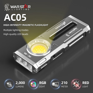 Linterna Táctica Industrial Recargable por USB <span class=keywords><strong>de</strong></span> 2800 Lúmenes, Luz Lateral RGB, IP45, Alcance <span class=keywords><strong>de</strong></span> 200-300 M, Linterna EDC para Acampar y Hacer Senderismo - Product Image 2