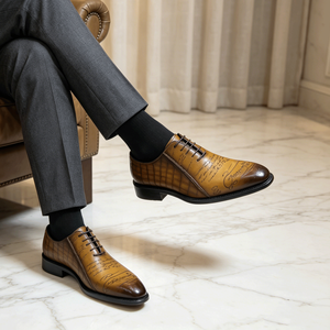 <span class=keywords><strong>Scarpe</strong></span> Oxford <span class=keywords><strong>da</strong></span> Uomo di Alta Qualità in Vera Pelle, <span class=keywords><strong>Scarpe</strong></span> Formali di Lusso per Affari con Motivo a Scritta, Calzature Maschili Eleganti - Product Image 6
