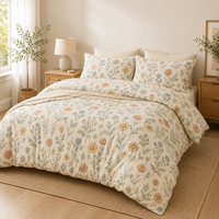 Parure de lit imprimée marguerites de jardin OEM ODM personnalisée avec housse de couette à fermeture éclair et taies d'oreiller pour la vente en gros et l'approvisionnement domestique