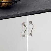 Poignées et boutons de tiroir en alliage de zinc bronze antique Fluid Curve pour meubles modernes et armoires sur mesure