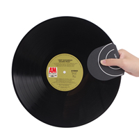 Clip de disque vinyle noir Nettoyeur de disque Mitt Handler Mitt Disque Nettoyage Protection Pad pour accessoires d'instruments de musique en vinyle