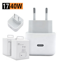 Cargador de Pared USB C de 40W PD de Buena Calidad, Carga Rápida, Enchufe EU/US/UK para iPhone 18 17 16 15 14 Pro Max