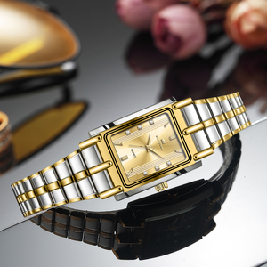 Montre à quartz carrée pour femme, en acier inoxydable, élégante, tendance, étanche, montre-bracelet de soirée - Product Image 4