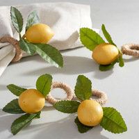 Nouveauté 2025 : Porte-serviettes en forme de citron artificiel pour la décoration de table à la maison ou lors de mariages
