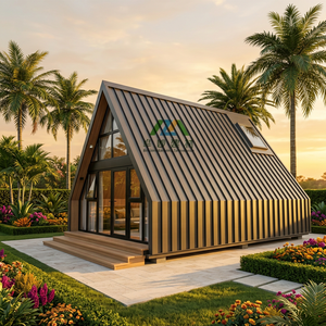Elegante Casa Prefabbricata Triangolare in Legno Cinese, Durevole, Impermeabile, Ecologica e ad Energia Solare per Case, Hotel, Ville e Appartamenti - Product Image 1