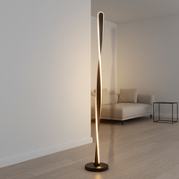 Lampadaire LED d'angle noir minimaliste TOGETHER pour salon, style nordique moderne de luxe en fer, pour décoration intérieure