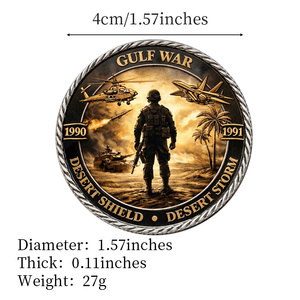 Moneda Conmemorativa Coleccionable de Metal con Diseño de Águila Calva y el Lema 'Honor, Deber, Sacrificio' - Product Image 4