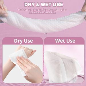 Disposable <strong>Face</strong> Towel 100 Count for Washing Soft Cotton Dry Wipes Facial <strong>Cloths</strong> Towelettes for Washing and Drying - Product Image 4
