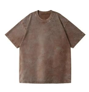 เสื้อยืดแขนสั้นสไตล์อเมริกัน 180 กรัม ผ้าแคนวาสลายทาง ล้างสีแบบวินเทจ ทรงโอเวอร์ไซส์ มีกระเป๋า ผู้ชาย แฟชั่น ทันสมัย ผลิตตามแบบ ODM โพลีเอสเตอร์ 100% - Product Image 3