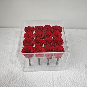 Lovebay, venta al por mayor, flores preservadas, acrílico, larga duración, eterno para siempre, <span class=keywords><strong>rosa</strong></span> <span class=keywords><strong>roja</strong></span> <span class=keywords><strong>natural</strong></span> preservada en caja transparente acrílica - Product Image 4