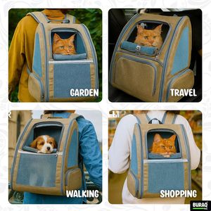 Pet <b>Backpack</b> with Breathable Mesh Design Portable <b>Carrier</b> Bag for Cats and Small <b>Dogs</b> Suitable for Travel Hiking Camping Use - Product Image 3