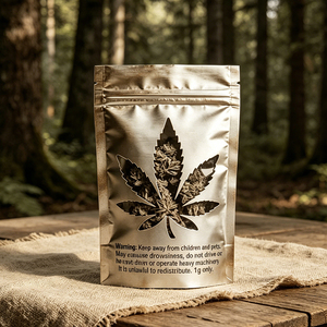 Custom Silver Mylar Security Zipper Bag <b>with</b> Hemp Leaf Shape Window Smell Proof Resealable Stand up <b>Pouch</b> for Herb Packaging - Product Image 5