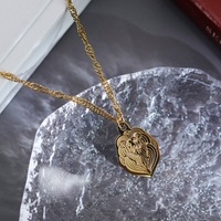 Collar con Cabeza de León Chapado en Oro de 18k, de Acero Inoxidable, Resistente al Agua y al Deslustre, con Logotipo Personalizado para Mujer