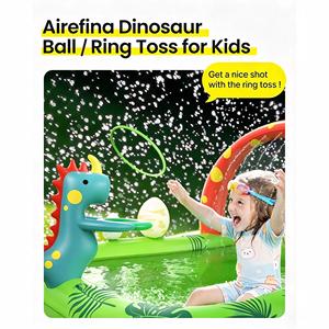 Piscina Inflable de PVC con Forma de Dinosaurio para Niños, Tobogán Acuático para Jardín, Aspersor, Juego de Lanzamiento de Anillos, Juguete para Piscina al Aire Libre - Product Image 6