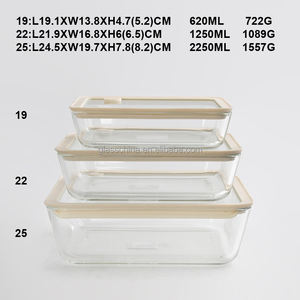 Recipiente de Vidrio Transparente para Almacenamiento de Alimentos, Apto para Microondas, con Tapa de Vidrio Templado de Borosilicato, Caja Bento, Libre de BPA - Product Image 2