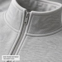 Ensemble de survêtement RAMAX Heavyweight 460GSM à demi-zip, style vintage, coupe oversize, jambe large, streetwear, logo personnalisé, OEM ODM, vente en gros B2B