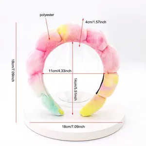 Diadema de Esponja Hinchada de Color Sólido, Accesorios PARA EL Cabello, Envoltura de Tela de Terry, Bandas Acolchadas de Diseñador, Diadema de Spa