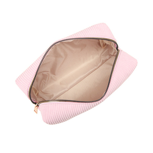 <span class=keywords><strong>Borsa</strong></span> Cosmetica da Viaggio Trendy per Donne in Velluto a Coste Colorato, Morbida Pochette con Cerniera in Velluto a Coste, <span class=keywords><strong>Beauty</strong></span> Case in Velluto Neutro - Product Image 6