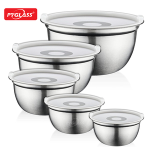 PYGLASS Alta Qualidade 304 Aço Inoxidável Tigela De Mistura Com Tampa Tigela De Massa Com Tampa - Product Image 6