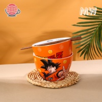 Vente en gros de bols à nouilles ramen créatifs personnalisés, bols à ramen en céramique mignons avec un ensemble de baguettes