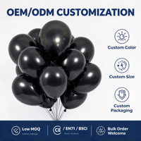 Ballons en latex noir métallisé 100 pièces 18 pouces remplis d'hélium pour la Saint-Valentin et les fournitures de fête d'anniversaire