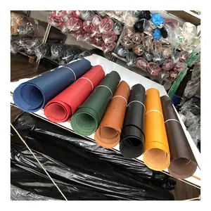 Good quality genuine Wax oil leather fashion full grain leather colorful finished leather for shoes belt